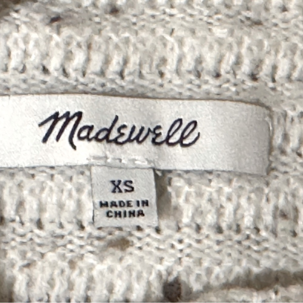 Madewell Belmont mock neck rib knit ottoman stitch sweater in oatmeal color - Picture 11 of 12